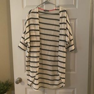 White & Black Striped Cardigan